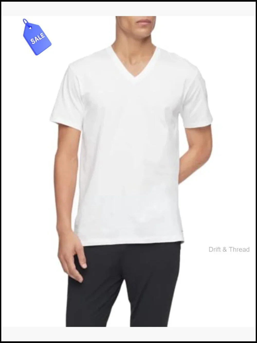 3-Pack Cotton Crew Undershirts V-Neck Short Sleeve Men's Breathable